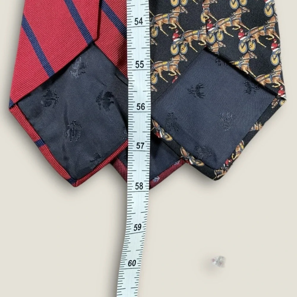 Brooks‎ Brothers Lot of 3 Silk Ties Harness Racing Stripe Golden Fleece Logo